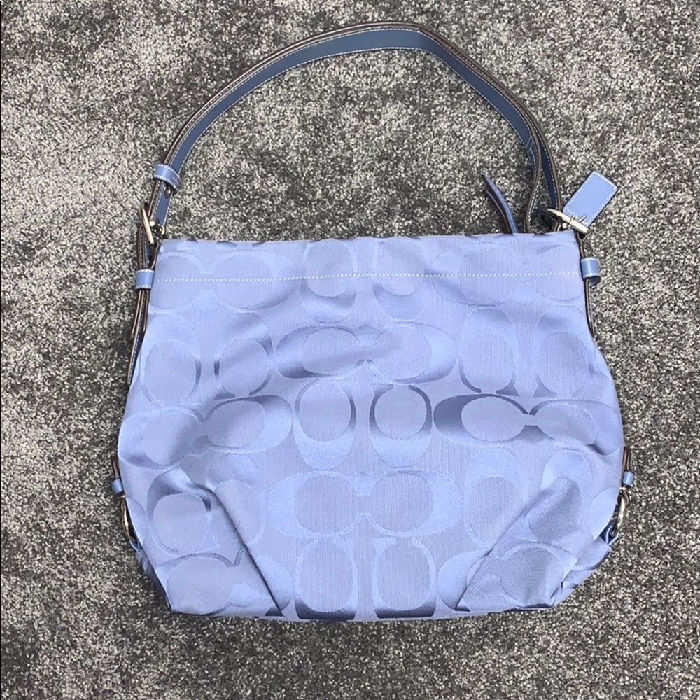 Coach Fabric bag w/leather trim & adjustable strap - Picture 7 of 9